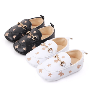 Baby Girl Infant Cute Fashion Pentagram Pattern Shoes Peas Baby PU Leather Kids Shoes Soft Bottom Toddler Shoes