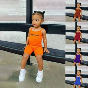 Girl jumpsuits multi - color pullover sports leisure children's wear sport clothing set baby jumpsuit good selling