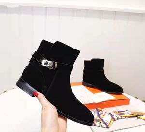 Moda Zarif Tasarım Kadın Tokaları Ayak Bileği Çizmeler Flats Ayakkabı Hakiki Deri Bayanlar Bottes Parti Gelinlik Martin Ünlü Marka Kış Bayan Kız Knight Boot