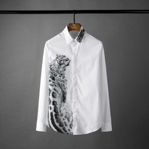 Мужские повседневные рубашки мода мужская роскошь читак напечатанная рубашка с длинным рукавом высокое качество Slim Fit Camisa Masculina 4XL
