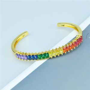 Wholesale Price Luxury Crystal Beaded Bracelet Bangles for Women Mom Fashion Jewelry Copper Cubic Zirconia Best Bangle Gifts Q0722