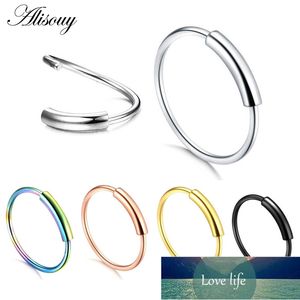 Alisouy 1pc 22g 6 8 10mm Steel Hinged Clicker circle ring Piercing Nose Ring Hoop Lip Ear Ring Body Jewelry Piercing Clip Gift