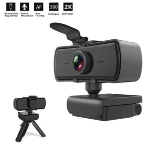 Webcam HD 2K 2040 * 1080p Dator PC-webbkamera Met Microfoon Draaiber Kamera Voor Live-Uitzending Video Bellen Conferentie Werk