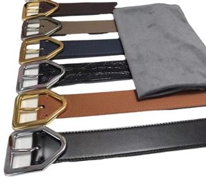 Tom Belt High Quality Luxury Designer 3a + Män Kvinnor Äkta läder Tom Bälten Mode Partihandel Kläder Tillbehör Business Waistband Big Buckle Original Box A032