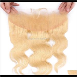 13X4 Ear To Ear Lace Frontal Body Wave 613# Blonde Color Human Hair Closure With Baby Hair Kyas6 Yira2