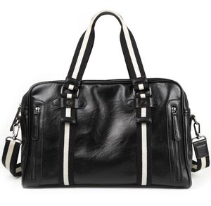 Design mens läder resväska, bärbar stor kapacitet fitness axel handväska, kvinnor Luxurys bagage väska