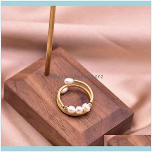 Cluster Jewelryxlentag Minimalist Natural White Pearl Women Layered Rings Adjustable Couple Ring Gifts Of Love Vintage Handmade Jewelery Gr0