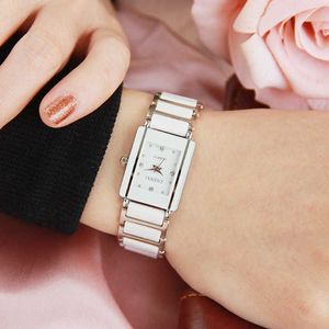 Luxury Brand CHENXI Elegant Women Watch White Silver Simple Stylish Ceramics Bracelet Quartz Casual Lady Wristwatch 210616
