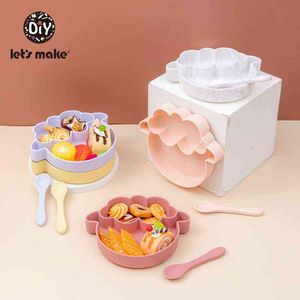 Let's Make Baby Stołowiec Silikonowa Płyta Owca Karmienie Karmienia Żywności BPA Bezpłatna antypoślizgowa Prezent Produkty dla dzieci Baby G1210