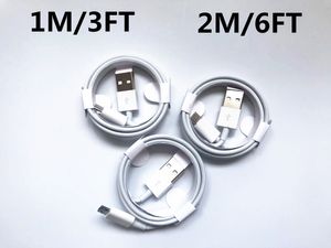 100 sztuk / partia 7 pokoleń Oryginalne Kable jakościowe 1M / 3FT 2M / 6FT Micro USB Data Data Kabel Ładowy z pudełkiem