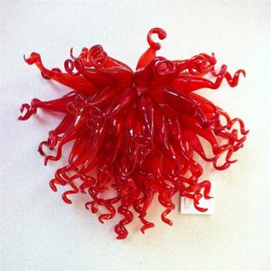 Boca do OEM contemporânea soprada lâmpadas borossilicadas vermelhas estilo colorido artesanato flor design vidro lâmpada de parede moderna cristal de cristal iluminação de cristal 16cm por 20cm