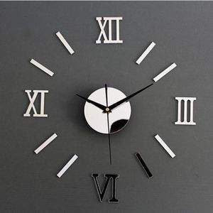 Wall Clocks 50cm (20inch) Clock Modern Design Roman Numbers Leaves English Letters Acrylic Decoration For DIY Home Room