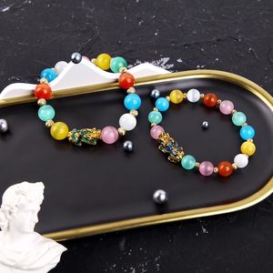 Strand Beaded Strands Thermochromic Feng Shui Buddha Bransoletka Złota piuxiu urok Natual Opals Stone Quartz Crystal Beads Bogactwo Lucky