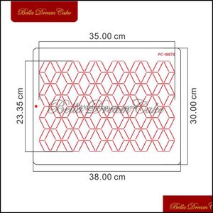 Cake Tools Bakeware Kitchen, Dining & Bar Home Garden Geometric Ruin Cartridge Stencil Plastic Edge Pie Boder Stencils Template Diy Ding Mol