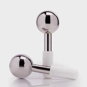 Stainless Steel Beauty Ice Globes Face Massager Cryo Massage Tools For Body And Neck Lift Skin Care Home Spa Roller 210806