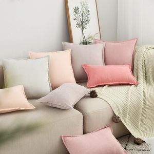 Cushion Decorative Pillow Ruffle Leaf Edge Design Nordic Decorative Cushions Pillows For Chairs Home Suede Light Luxury Case Cover