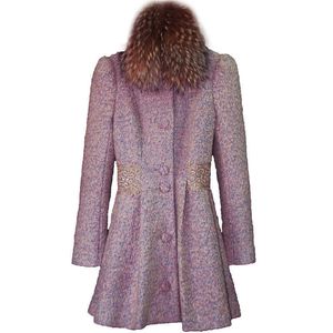 Kvinnors Höst och Winter Coat Woolen Coat Långärmad Big Swing Mid-Length Slim-Fit Woolen Coat Women 210930