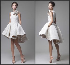 2021 White Lace Short Cocktail Dresses Juniors Evening Wear Elegant Cheap Hi Low Party Prom Dresses