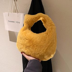 Вечерние сумки осенью и зимой поддельный меховой мешок сумка женские плечо дизайнер плюшевая леди сумки высокие квадратные кошельки 2021