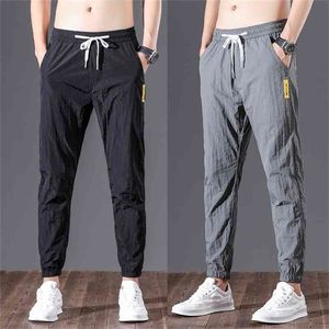 Kksky primavera corredores calças homens respirável lápis moda streetwear calças nylon enorme estilo coreano roupas 210715