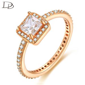 Wedding Rings DODO 5Mm Square Cz Stone For Women Luxurious Champagne Gold Cold Princess Ring Engagement Jewelry Anel Ra071