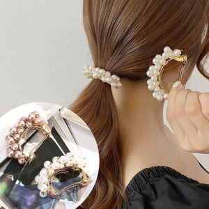 Mode tjejer metall pärla hårklipp för kvinnor barrettes ponytail clip hairpins hår tillbehör