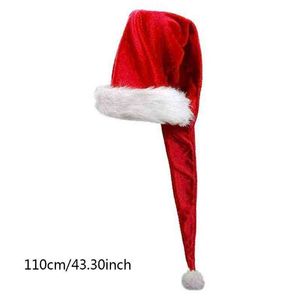 Vuxen Barn Kreativ Long Christmas Hat Plush Santa Claus Nyår Julparty Dekoration Gåva för barn Y21111