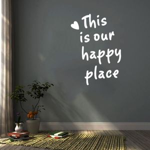 Wall Stickers This Is Our Happy Place Quotes Art Decals For Livingroom Bedroom Decoration DW6808