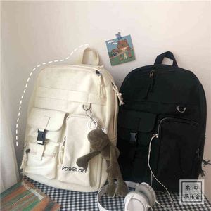 Trendy Waterproof Backpack Men Women Large Capacity School Bags for Teenage Girls Korean Cute Women's Travel Backpack Ins Ladies Y1105