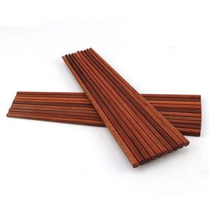 500Pair / lot japoński styl 25cm Chopsticks Natural Wood Chopsticks Naczynia kuchenne Naczynia Stołowe Wysokiej Jakości Czerwony Chopstick Wood