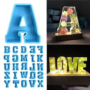 26 Wielkie litery Żywica Silikonowa Formy Prezent DIY List Epoksyd Mold Craft Narzędzia do przyjęcia urodzinowa Para Proposal Dekoracja