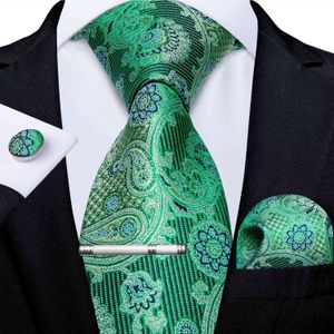 Verde paisley conjunto de seda masculino negócios casamento pescoço gravata lenço acessórios festa luxo gravatas presente para homem dibangu