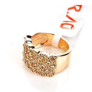 Pierścienie klastra Rose Gold Crystals Wysokiej jakości Kobiety Biżuteria Rozmiar 9 Luksusowe działki hurtowe Moc biżuterii sześcienne cyrkon