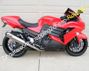 ZX-14R Motorrad-Körperteile für Kawasaki ZX14R 2012 2013 2014 2015 ZZR1400 Rot Schwarz Sportbike Verkleidungsset (Spritzguss)