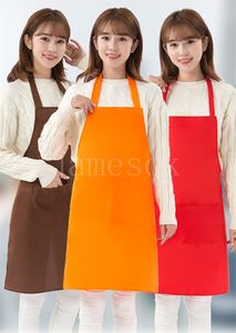 Cooking Baking Apron Reusable Convenient Solid Color Aprons Kitchen Restaurant Work Pinafore Women Home Sleeveless DD201