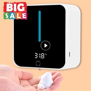 Touchless Automatisk Sensor Skum Tvål Dispenser Väggmonterad Hand Sanitizer Flytande Gel Alkohol Spray Enhet Badrum Tillbehör 211206