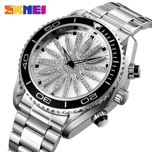 Skmei 360 quadrante rotante creativo quarzo uomo donna orologio led luce colorata moda uomo donna orologi da polso Reloj Hombre 1677 Q0524