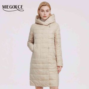 Miegofceの女性のジャケットの防風コート女性中長長のリバーシブルスライダー品質充填女性のパーカー211221