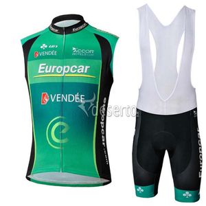 EUROPCRA 2021 Sommer Atmungsaktive Herren Radfahren Sleevless Jersey Weste Trägershorts Set Team Bike Outfits Fahrrad Uniform Outdoor Sportbekleidung Ropa Ciclismo S21032914