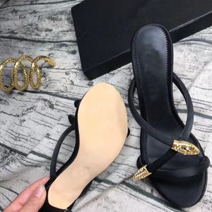 Metal snake foot ring sandals super high standard silk fabric luxury 7.5cm 10cm Hig Heels Size 35-39