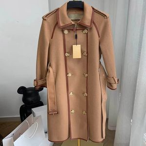 Women Trench Coats Classic Womens Long Cloak Fashion Letters Printing Long Warm Coat Girls Casual Windproof 2021 Winter Clothes High Quality
