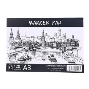 Notepads A3/A4/B5 Drawing Paper Pad Notebook Sketch Book For Marker Art Paiting Diary Student Gifts 30 Sheets 090F