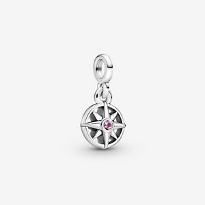 Genuine 925 Prata Minha Bússola Mini Dangle Charme Fit Pandora Original Me Link Pulseira Moda Jóias Acessórios