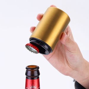 Magnetic Automatic Beer Bottle Opener Creative Portable Rostfritt stål Öl Användbar öppnar Bar KTV Kök Accessoris DH8576