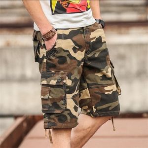 Summer Men's Camouflage Camo Cargo Shorts Casual Cotton Baggy Multi Pocket Army Military Plus Size 44 Breeches Tactical 220301