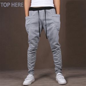 Casual Men Pants Big Pocket Hip Hop Harem Quality Outwear Sweatpants Mens Joggers Herrbyxor Släpp 210715