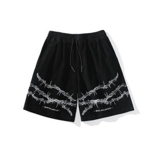 Herrenbekleidung High Street Hip-Hop High Street Schwarz Persönlichkeit Gothic Shorts Tide knielange Hosen für Männer und Frauen X0628