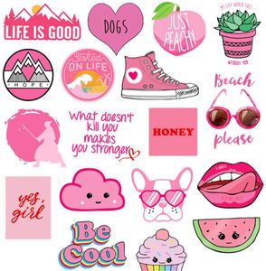 40Pcs-Pack All Pink Kids VSCO Girls Vinyl Sticker Waterproof Stickers for Water Bottle Laptop Car Planner Scrapbooking Phone Mac Wardrobe Door Wall Tablet Decals