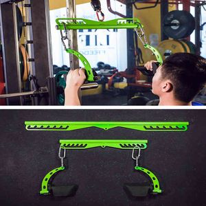 Pulley Cable Machine Attachment Resistance Bands Lat Pull Down Bar Biceps Triceps Back Blaster Rowing Workout Handle Barbell Trainer Muscle Strength Gym Multi-Grip