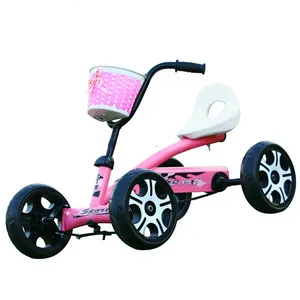 4-Rad-Gokart für jüngere Kinder, Kinder-Pedal-Gokarts mit EVA-Rädern, verstellbarem Sitz, Vorderkorb